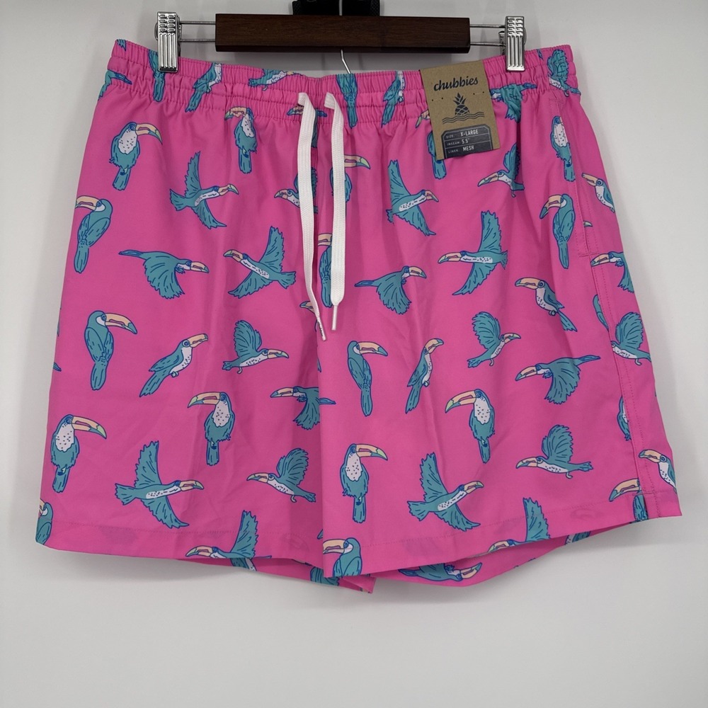 NWT Chubbies Men Classic Swim Trunks 5.5" The Toucan Do Its Mesh Boardshorts XL‎